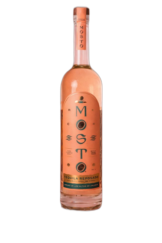 Mosto Tequila Reposado bottle — aged in rare bourbon barrels